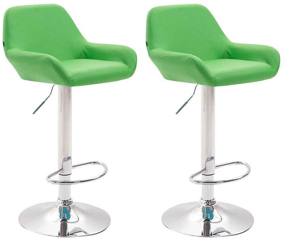 CLP Braga Faux leather bar stool 2 pieces Silver (316076)