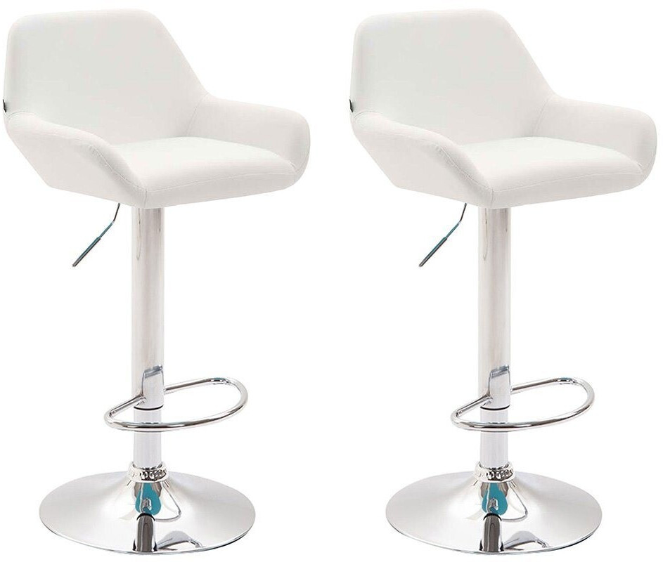 CLP Braga Faux leather bar stool 2 pieces Silver (316080)