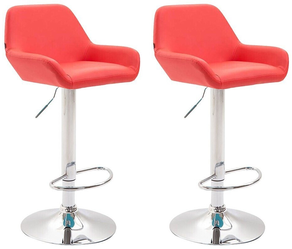 CLP Braga Faux leather bar stool 2 pieces Silver (316078)