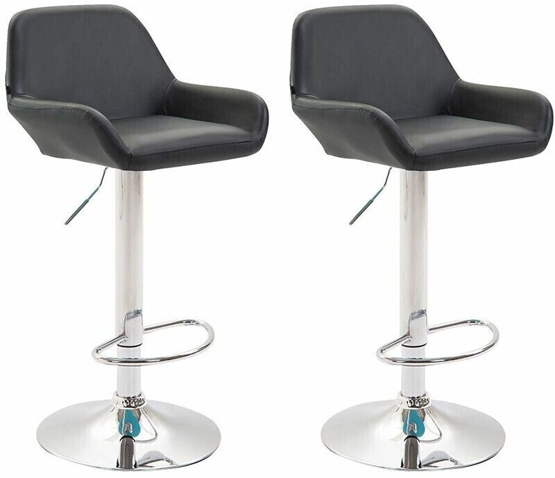 CLP Braga Faux leather bar stool 2 pieces Silver (316079)