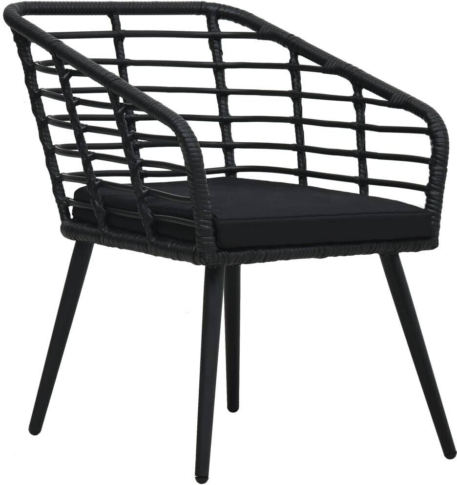 vidaXL Chaise de jardin en résine noir (lot de 2)