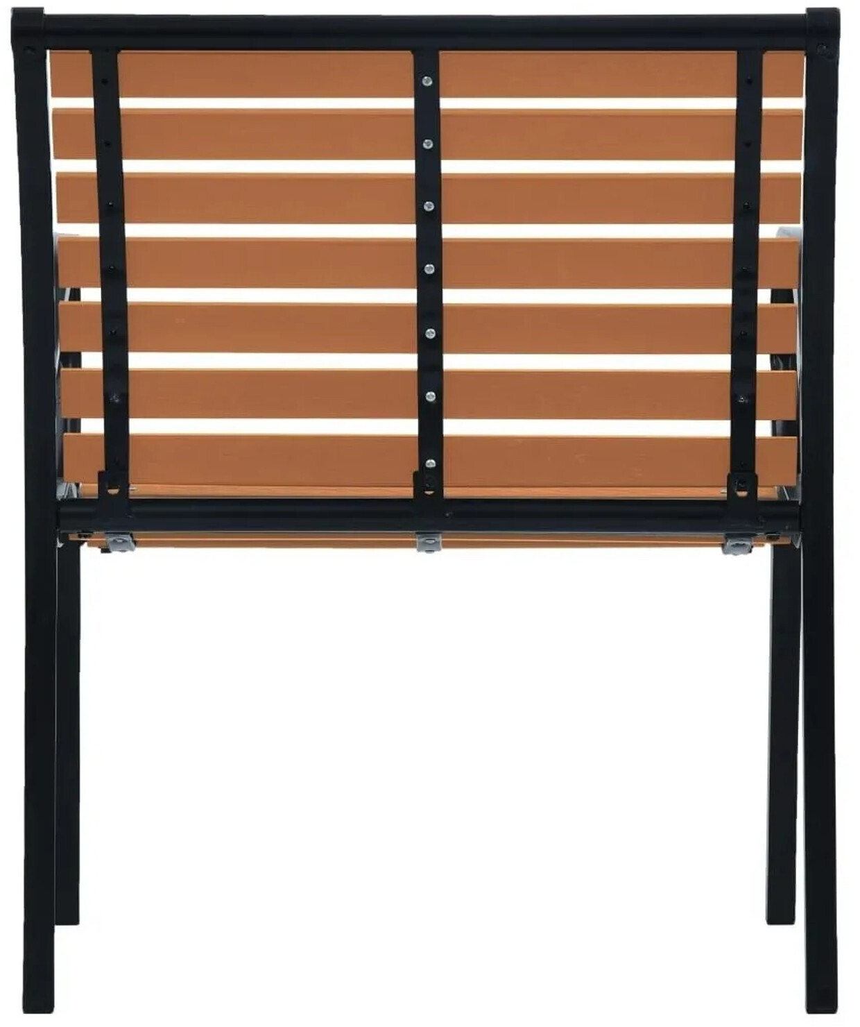 Banc Jardin VidaXL - Acier Et WPC Noir, 120cm, 3 Places, Résistant Intempéries - Pour Terrasse Parc