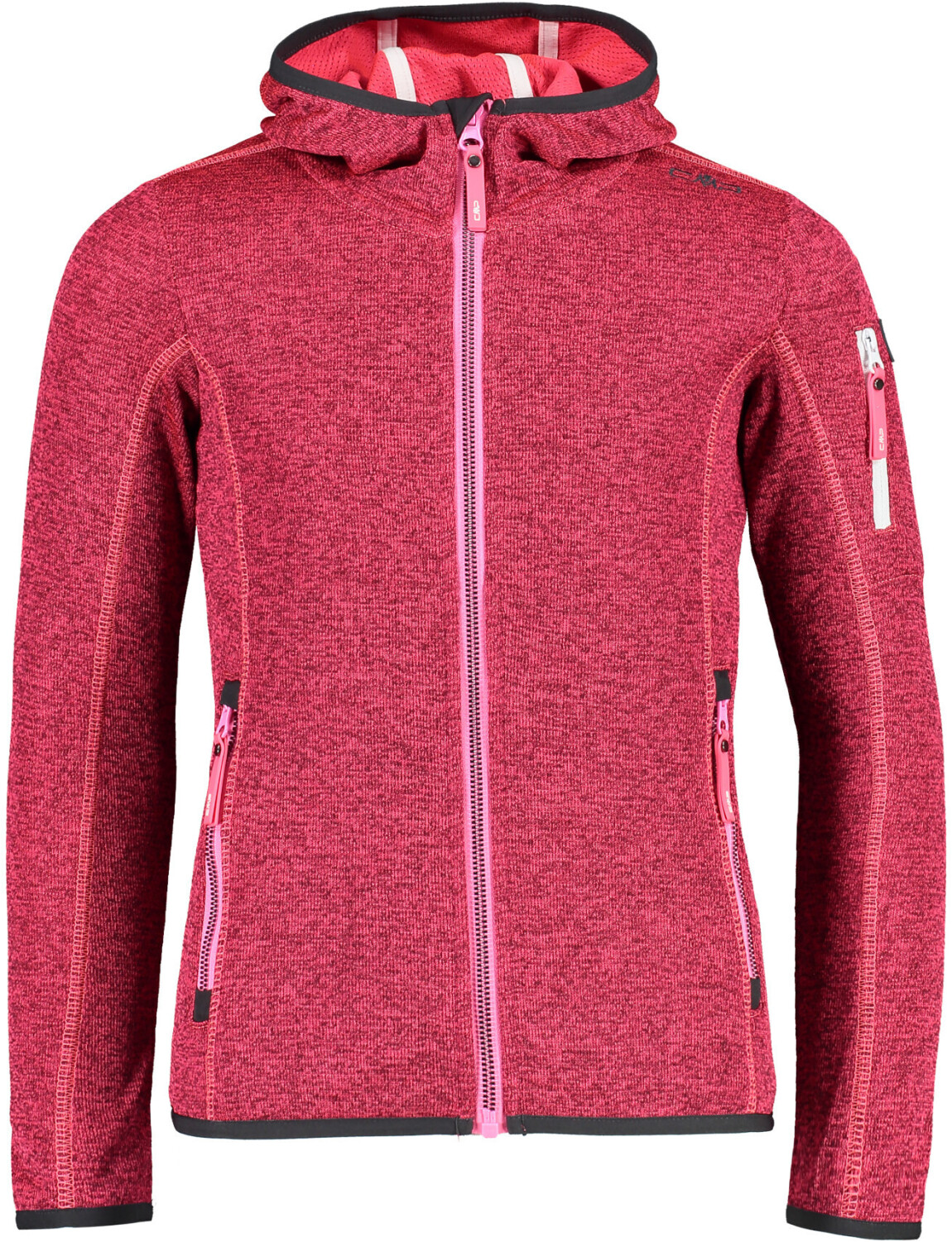 CMP Girl's Hooded Sweatshirt in Knit-Tech fleece (30H5905) gloss fragola