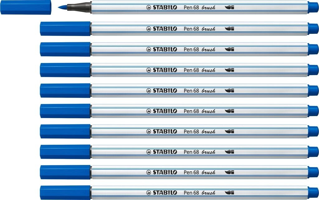 STABILO Pen 68 Brush 10er Pack darkblue