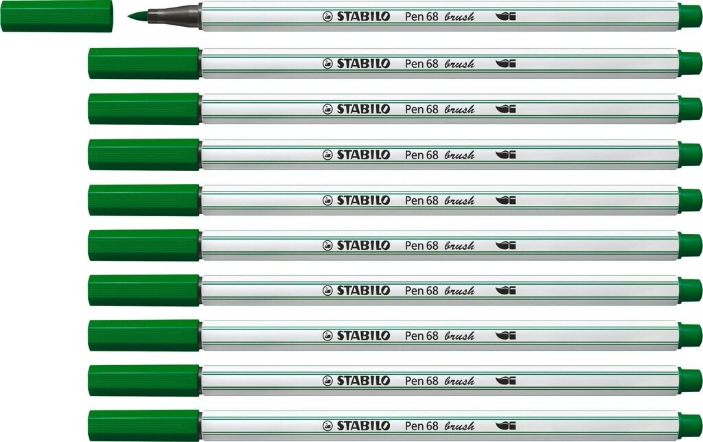 STABILO Pen 68 Brush 10er Pack smaragd green