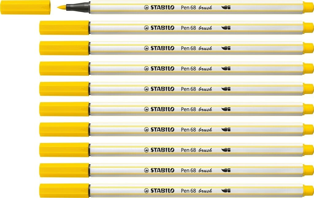 STABILO Pen 68 Brush 10er Pack lemon yellow