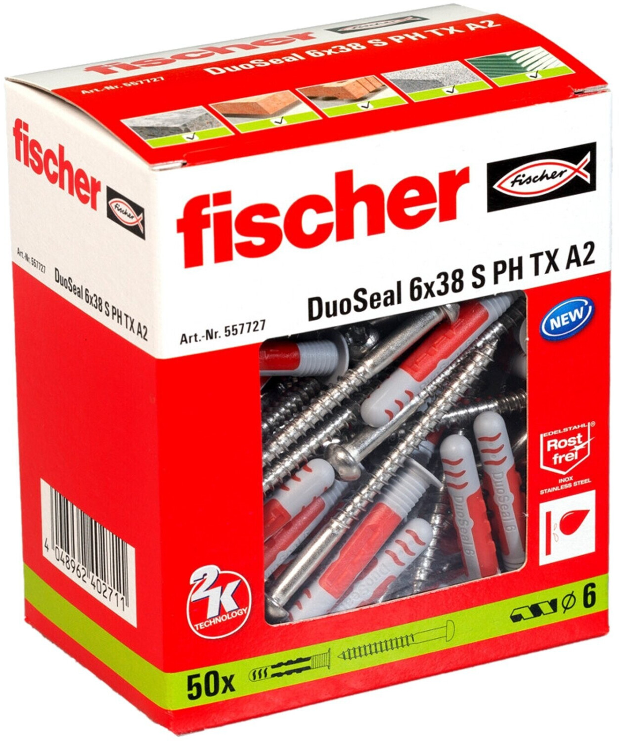 Fischer DuoSeal 6x38 S PH TX A2 (557727) 50 pc.