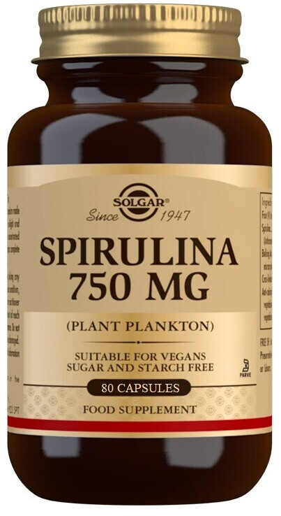 Solgar Spirulina 750 mg (Plancton) - 80 Capsules