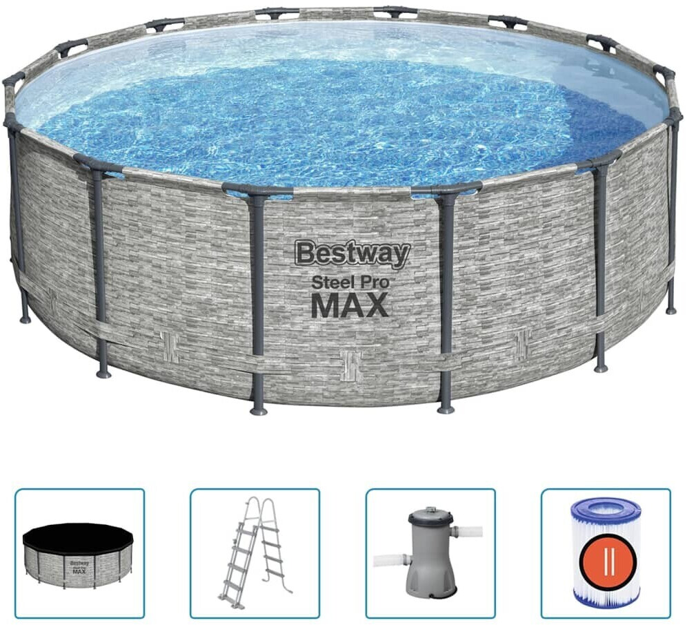 cremegrau Bestway 382,99 bei ab MAX | Pro Steel Komplett-Set (5619D-22) Frame Preisvergleich € 427x122cm Pool