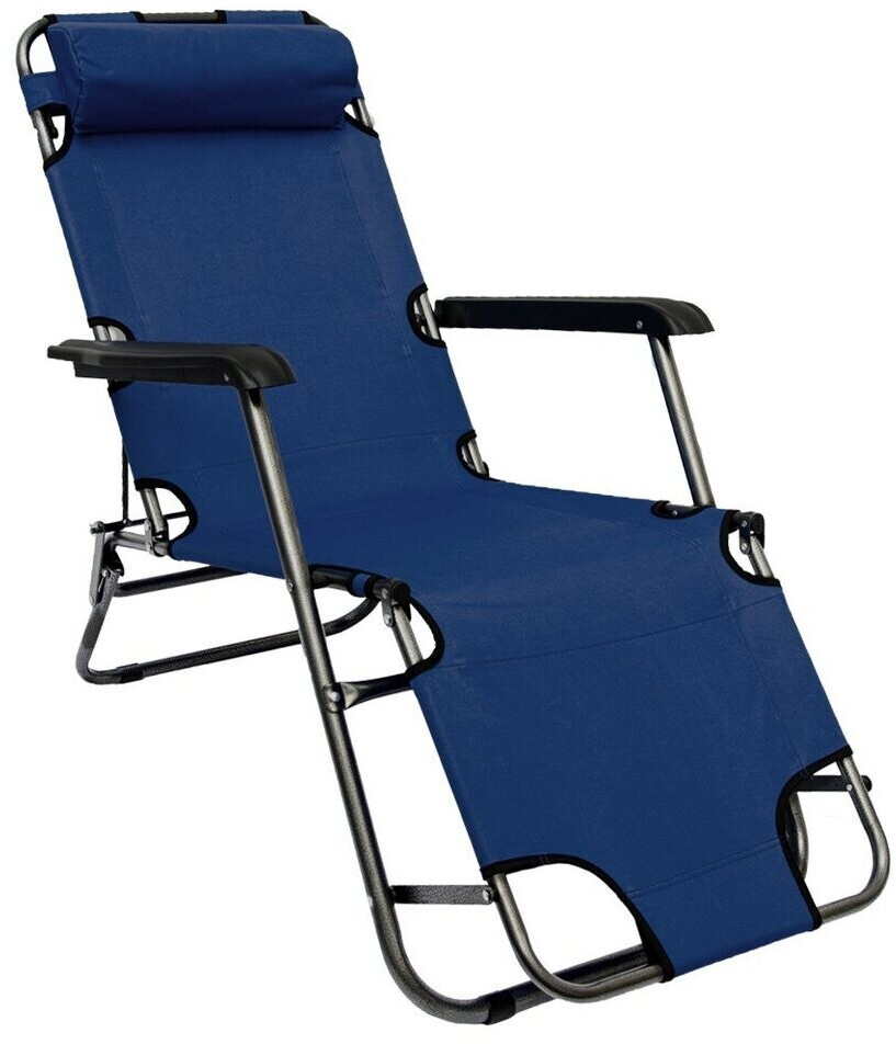 Amanka Camping Deckchair 153cm blue