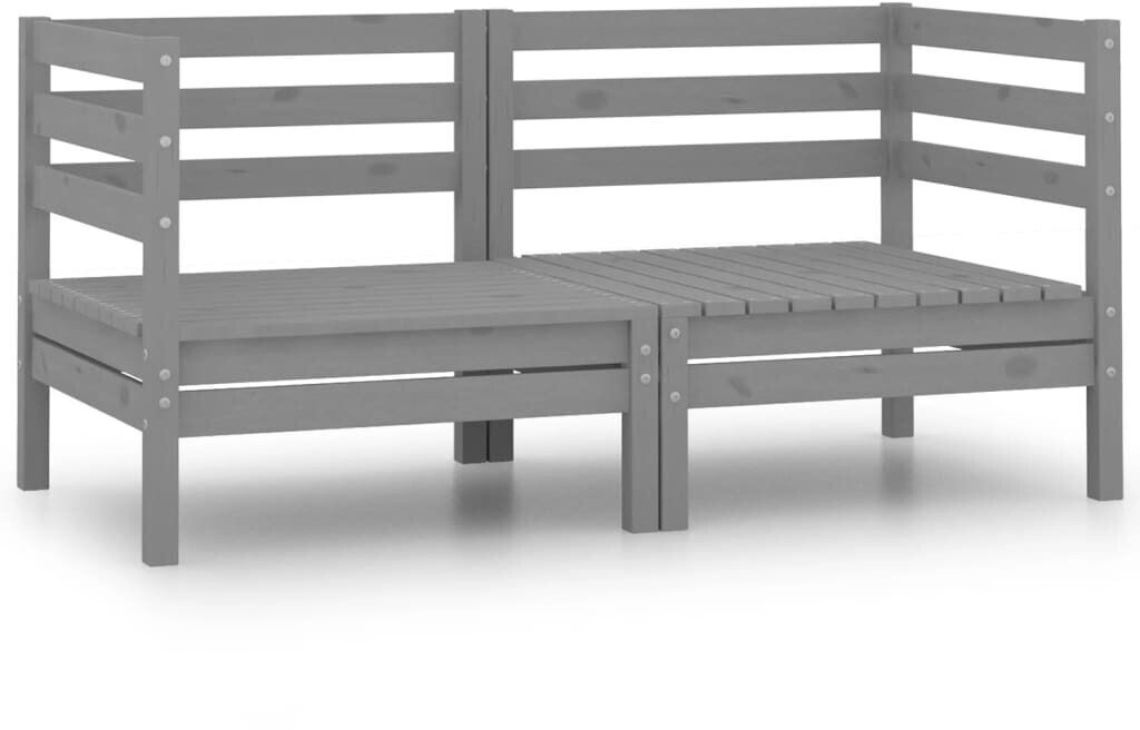 vidaXL Canapé de jardin en bois de pin gris