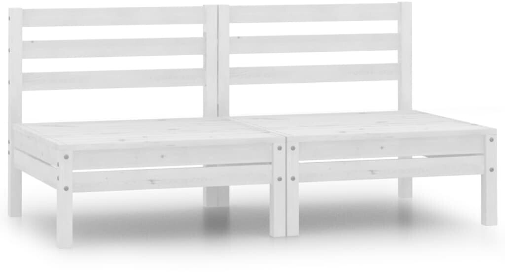 vidaXL Canapé de jardin 2 places en bois de pin blanc