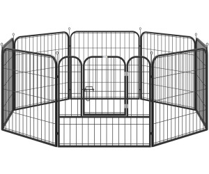Pawhut Enclosure for puppies with lockable door 79x79cm Black
