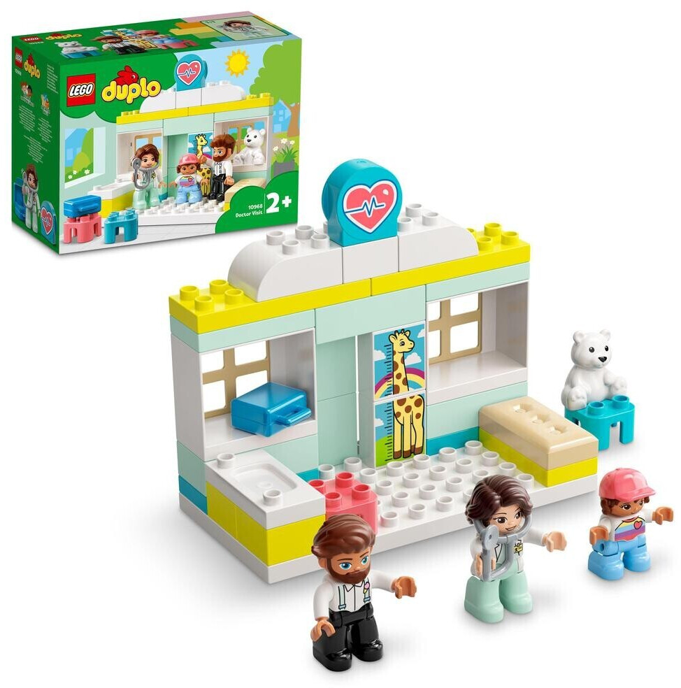 LEGO 10968 DUPLO La Visite Médicale, Jeu de Construction Grandes Briques,  Jouet Éducatif d'Apprentissage Pour Bébés Des 2 Ans - ADMI