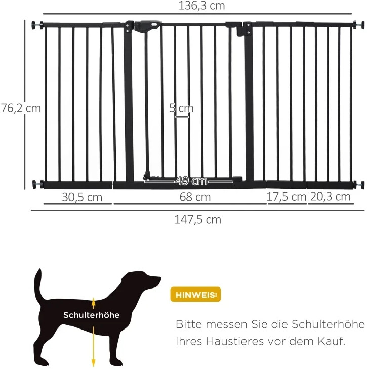 Pawhut Barrière de sécurité pour chien Pawhut Barrière de sécurité pour chien