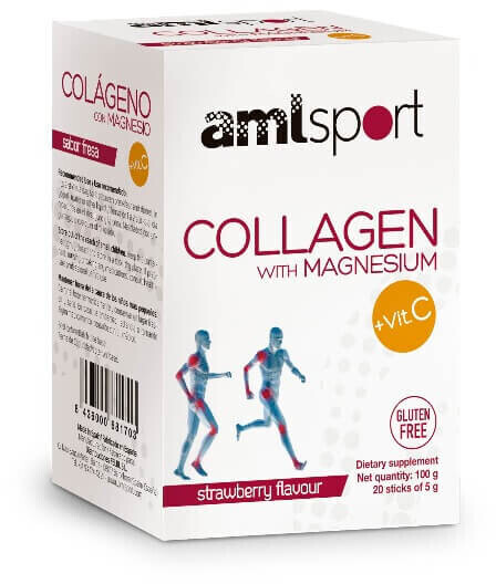 Ana Maria Lajusticia Amlsport Collagem with Magnesium and Vitamin C Strawberry flavour (20 sticks)