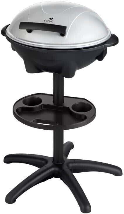 senya Barbecue électrique sur pied et de table avec couvercle Barbecue Party gris (SYCK-G045)