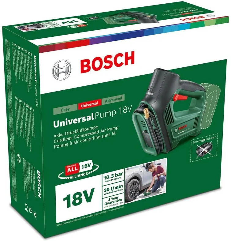 Bosch Bosch elektrische Luftpumpe/Luftkompressor UniversalPump 18V &  pumpe/Luftpumpe für Luftmatratze EasyInflate 18V-500 (ohne Akku; 18 Volt  System;