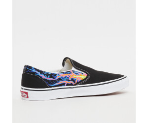 Black vans with flames slip on hotsell