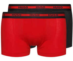 HUGO Baumwolle Zweier-Pack Boxershorts aus Stretch-Baumwolle mit Logos am Bund in Rot für Herren Herren Unterwäsche HUGO Unterwäsche 