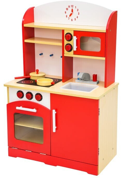 TecTake Cuisine enfant avec four et micro-ondes rouge