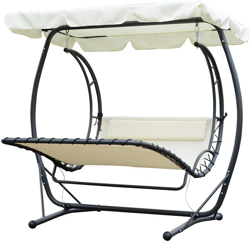 Outsunny Balancelle de jardin 2 places 200 x 166 x 178 cm beige
