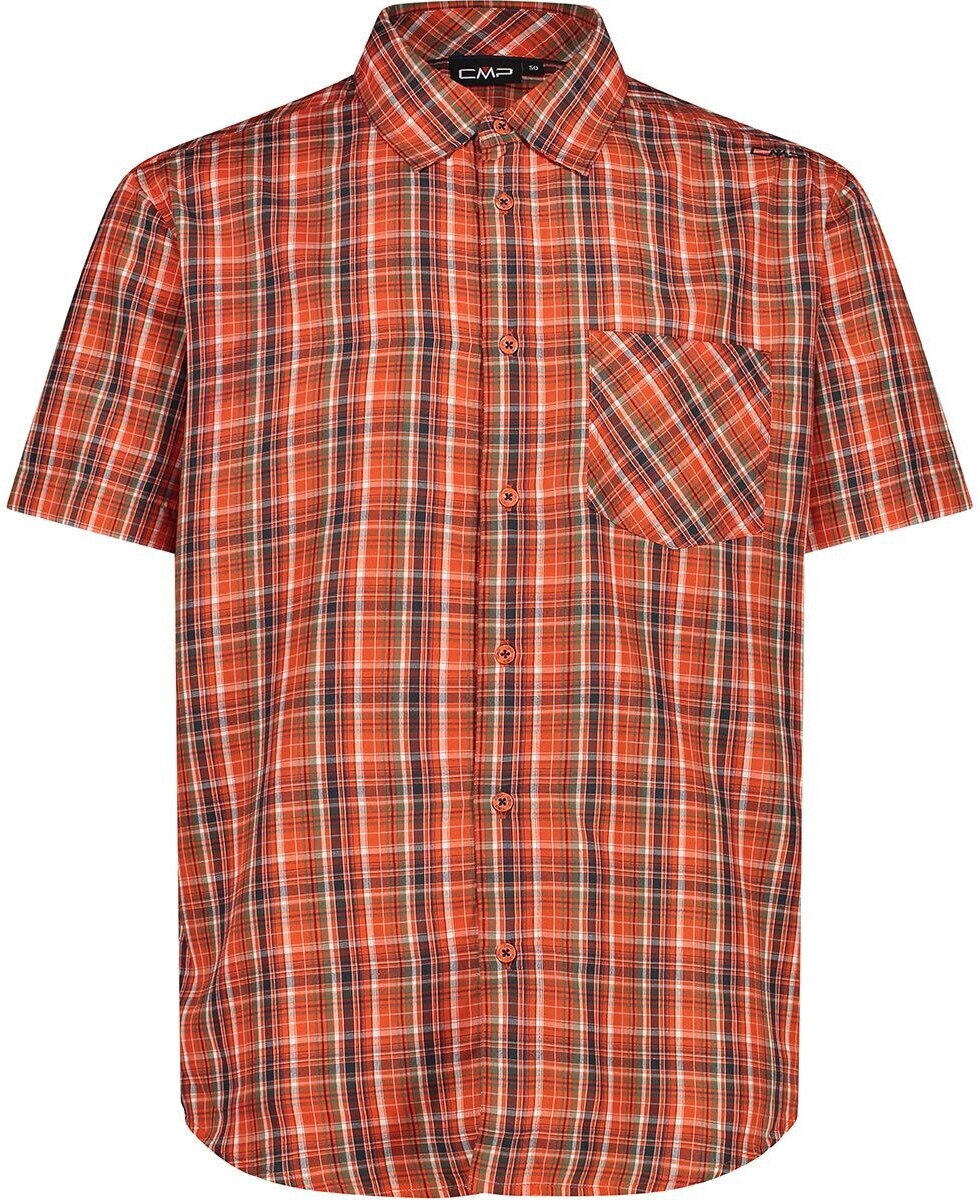 CMP Men's Short Sleeve Checked Shirt (30T9937) arancio anthracite torba
