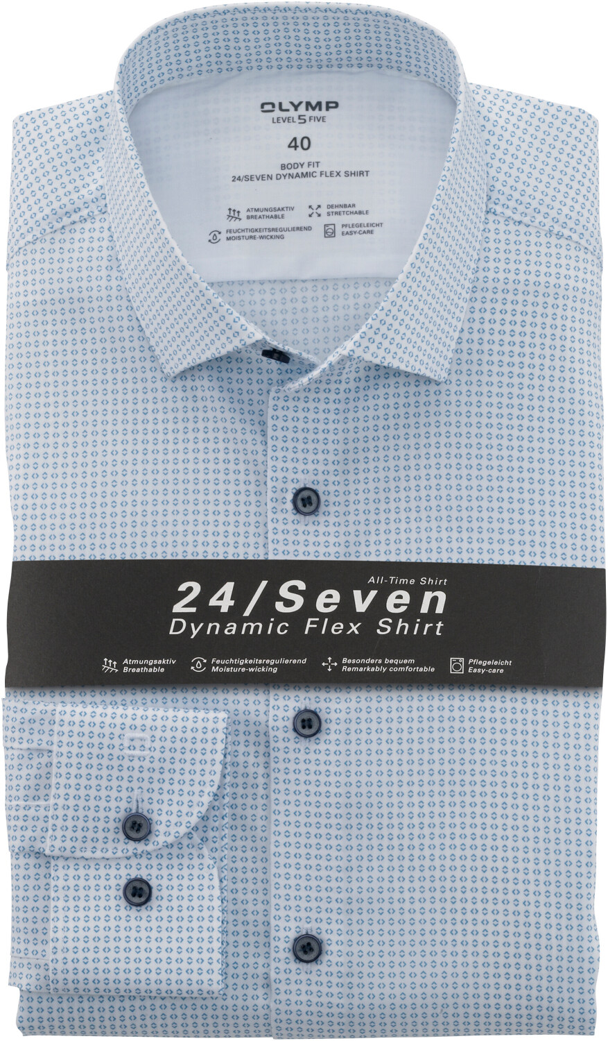 OLYMP Camicia Business Manica Lunga Level Five 24/Seven – Body Fit Modern Kent Marine 18 (40)