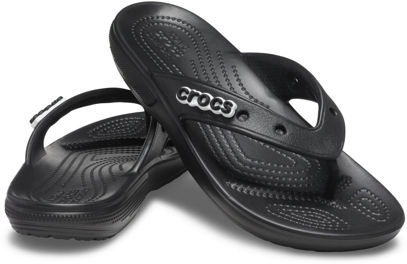 Black croc flip flops best sale
