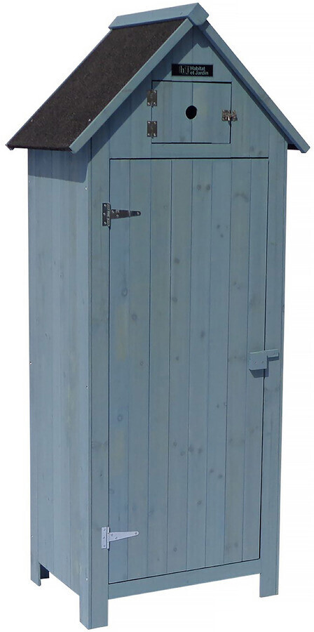 Habitat et Jardin Armoire de jardin Cabanon 77 x 54,5 x 179 cm bleu ciel