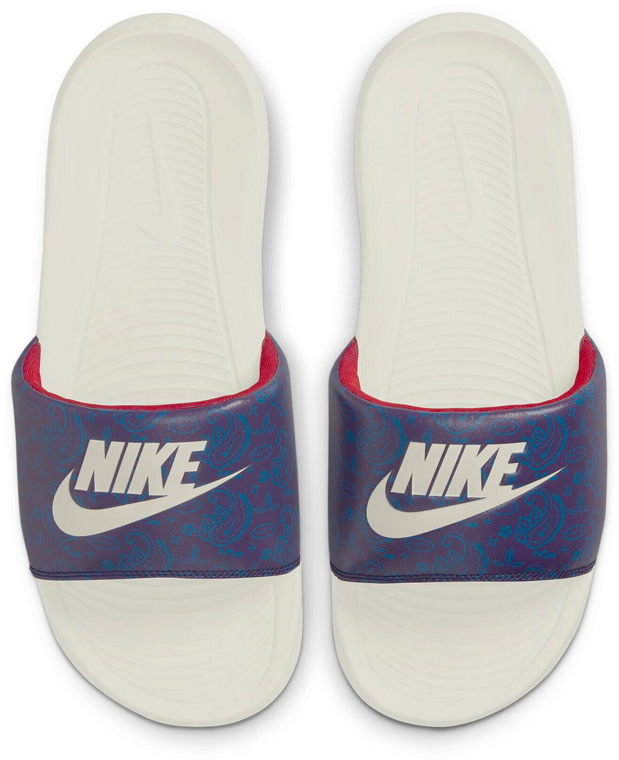 Red white and blue nike slides online
