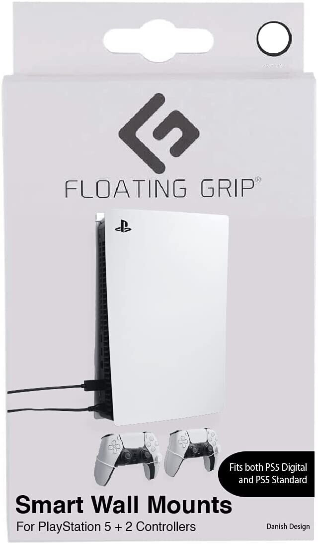 Floating Grip PS5 Wall Mount - Smart Wall Mounts White