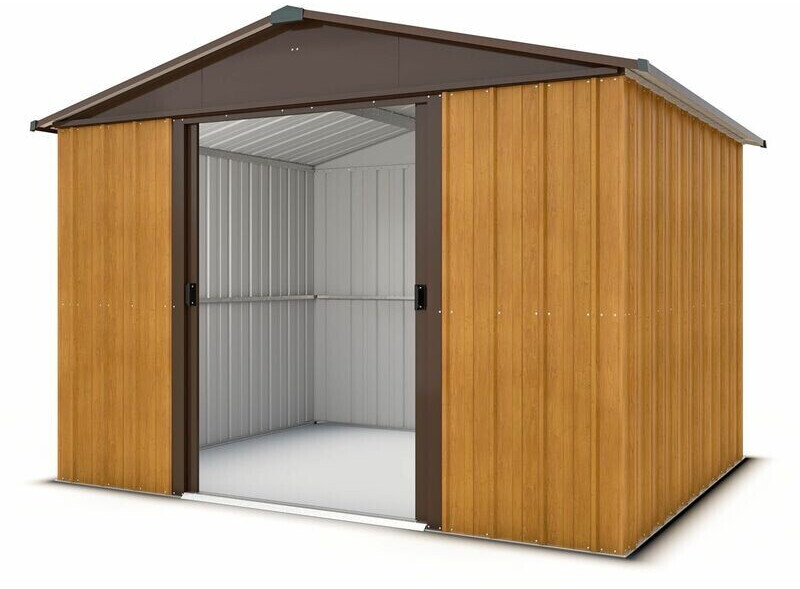 Trigano Abri de jardin métal aspect bois Yardmaster 5,3 m³ + kit d'ancrage