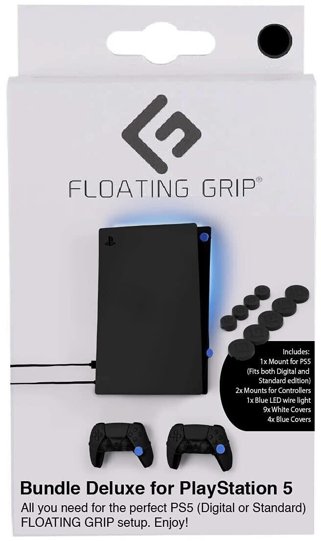Floating Grip PS5 Wall Mount - Bundle Deluxe Black