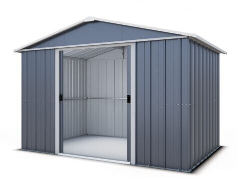 Trigano Abri de jardin métal gris Yardmaster 5,3 m³ + kit d'ancrage
