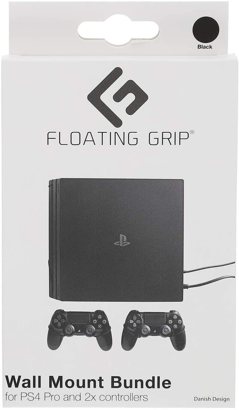Floating Grip PS4 Pro Wall Mount - Wall Mount Bundle Black