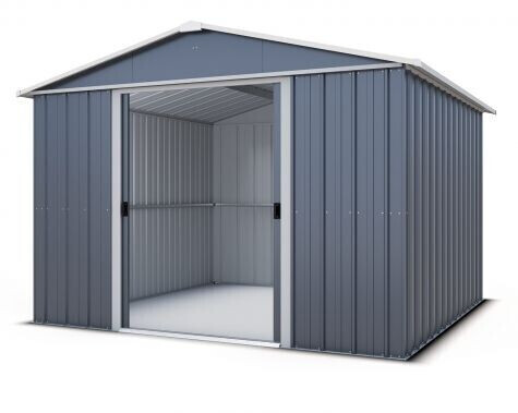 Trigano Abri de jardin métal gris Yardmaster 8,12 m² + kit d'ancrage