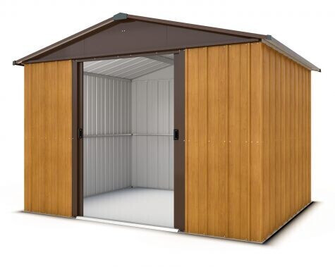 Trigano Abri de jardin métal aspect bois Yardmaster 6,44 m² + kit d'ancrage  au meilleur prix sur