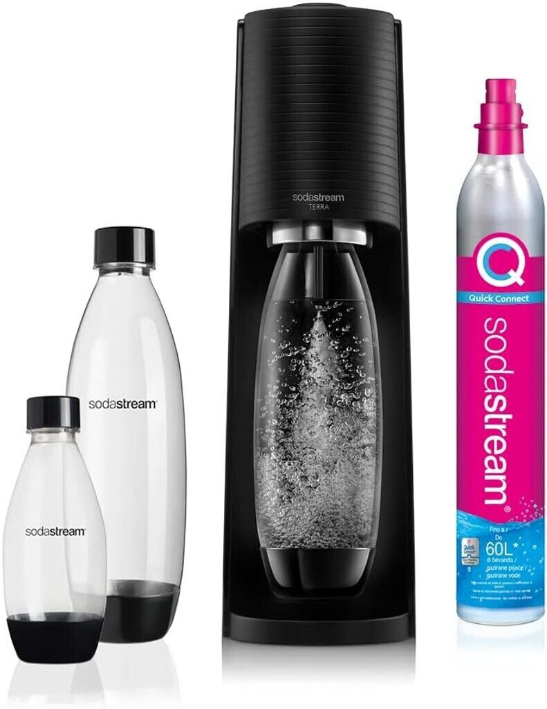 SodaStream Terra Black x Pack mit 71,99 bei x3 1L Preisvergleich 1/2L Flaschen und | € Quick 2 Connect spülmaschinenfest 1 x x ab 1 Value und Zylinder Flasche