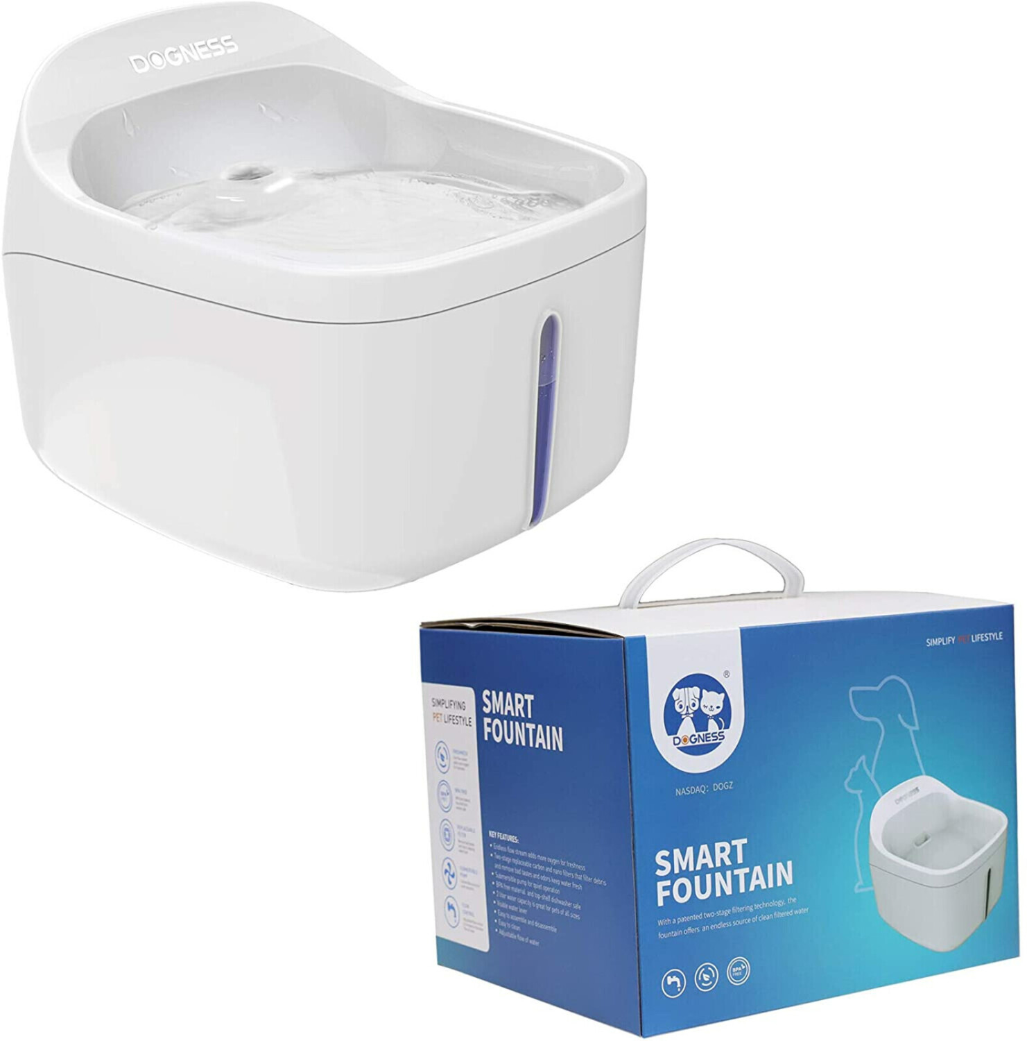 Dogness Fontaine à eau pour chat 2L White Dogness Fontaine à eau pour chat 2L White
