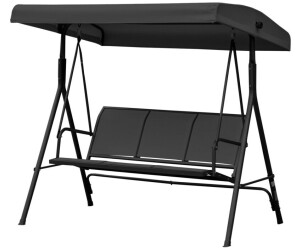 Outsunny Balancelle de jardin 3 places acier/textile noir