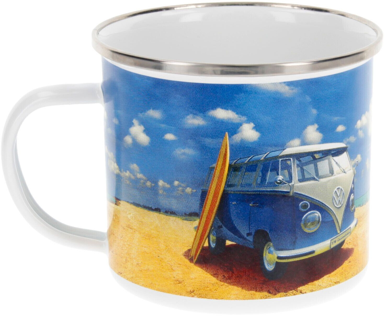 VW Collection T1 Bulli Enamel Mug (500 ml) Beach Life
