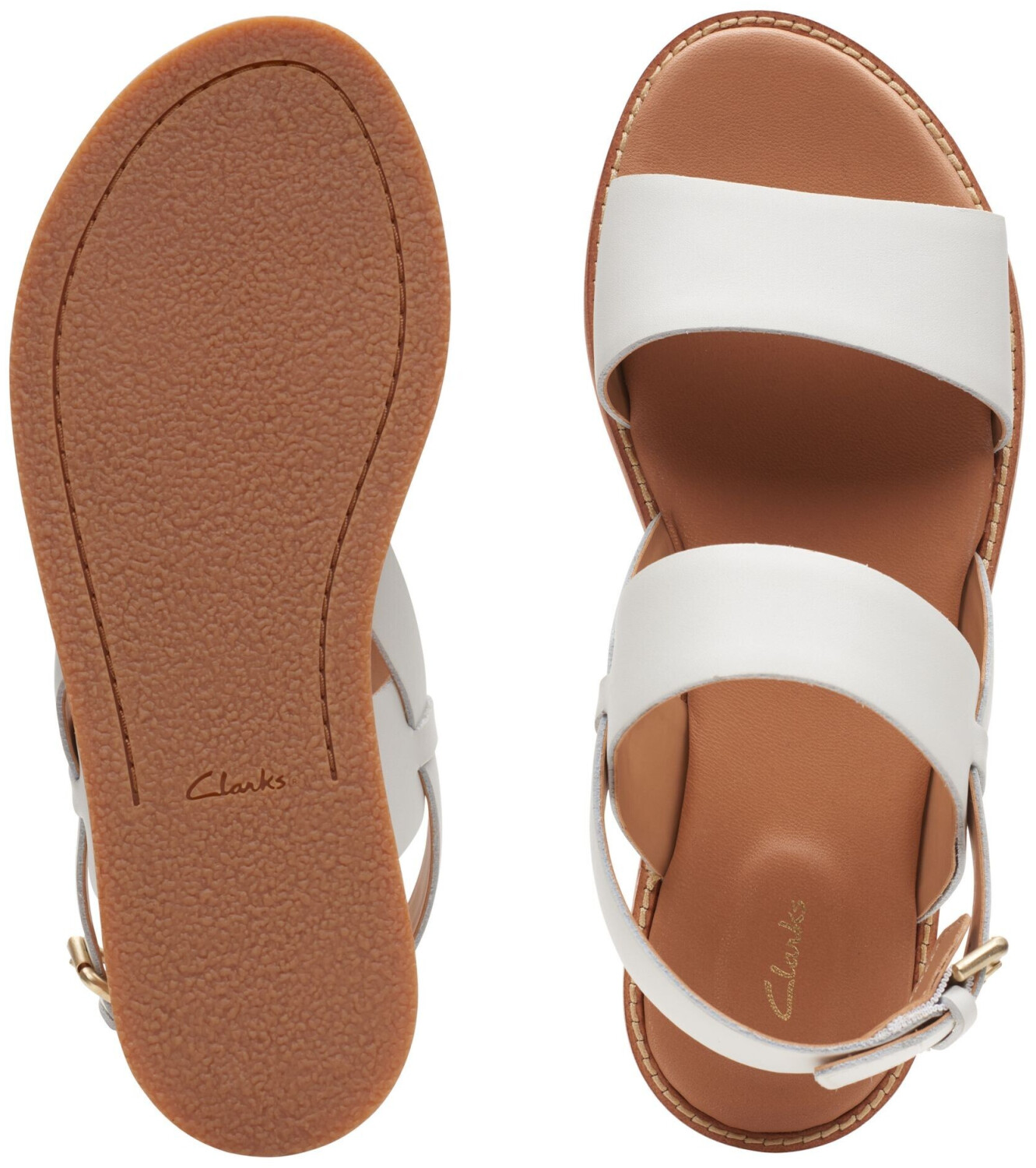 Buy Clarks Karsea Strap White Tan from 42.00 Today Best Deals