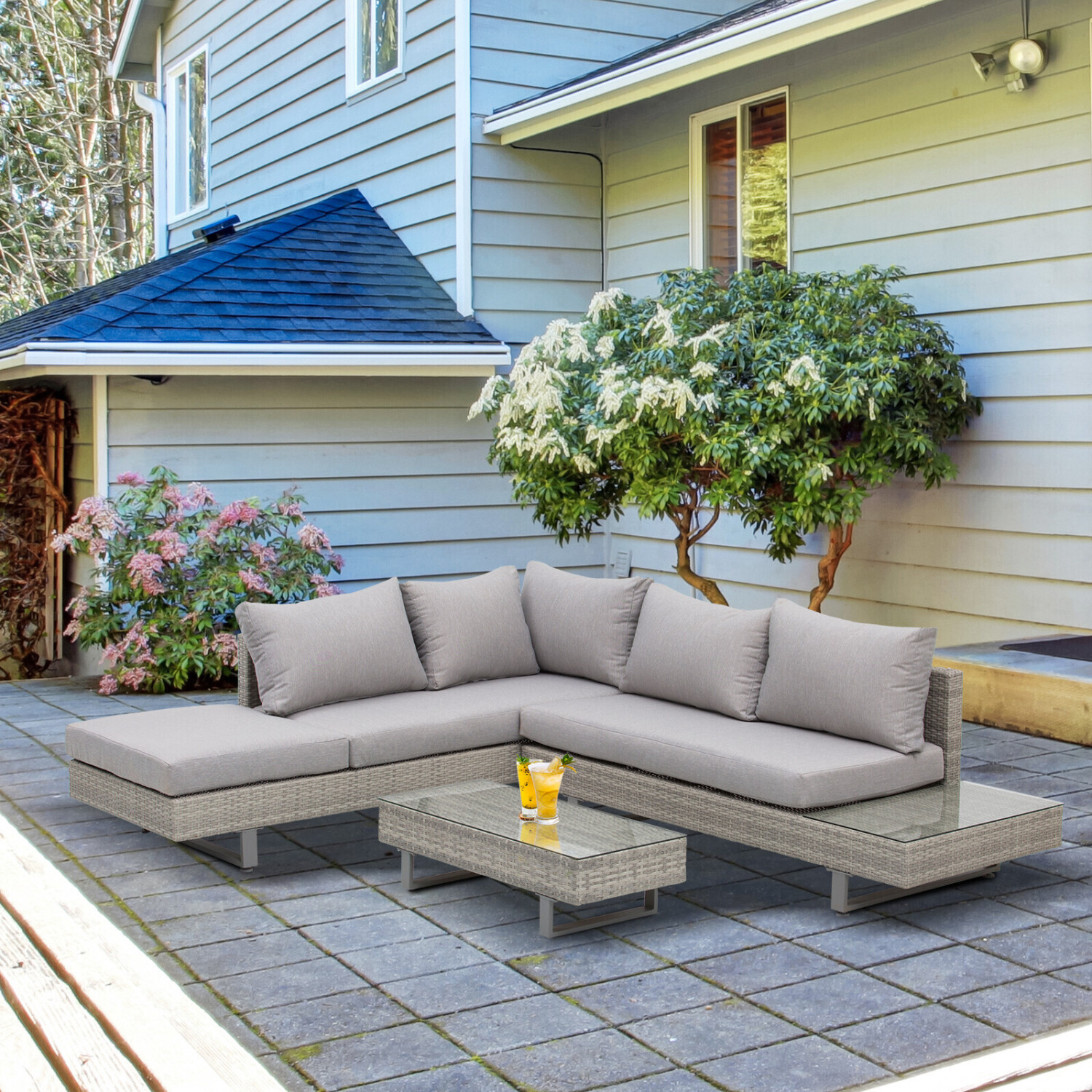 Outsunny 5 Seater Rattan Wicker Sofa Set with Cushions 860 143 a 542 95 oggi Migliori prezzi e offerte su idealo