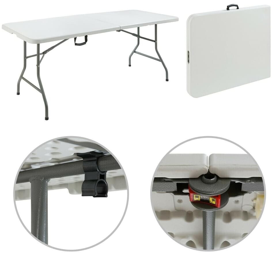 Arebos Folding table 180x75cm white