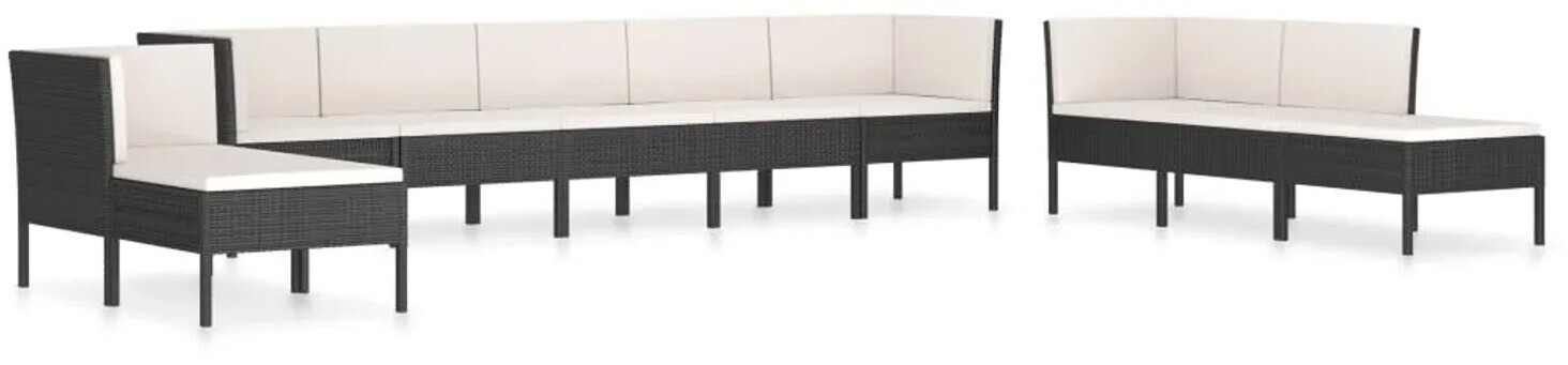 vidaXL Garden furniture set 10 pieces with synthetic rattan cushions