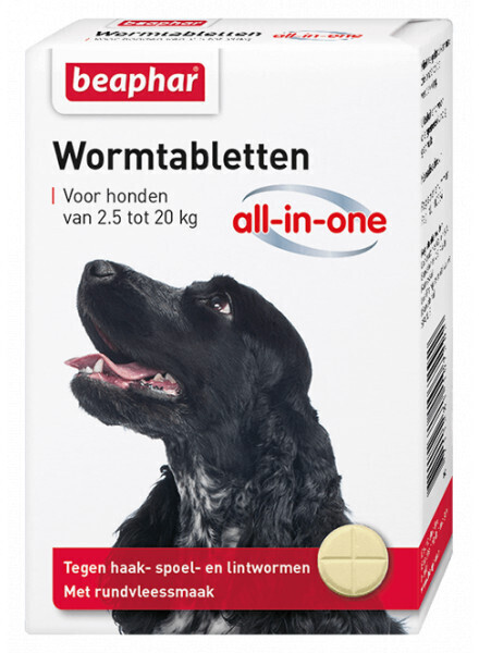 Beaphar Wormtablets all-in-one Dog 2,5-20kg 2 Tablets