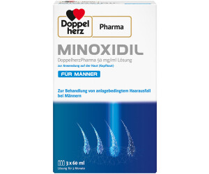 DoppelherzPharma Minoxidil 50mg/ml Lsg. für Männer (3x60ml) ab 26,56 € 2023 Preise) | Preisvergleich idealo.de