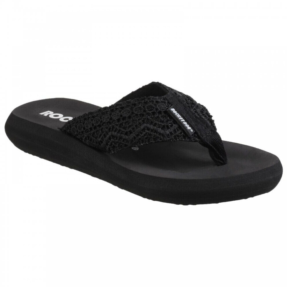 Rocket Dog Spotlight Crochet Flip-Flops black