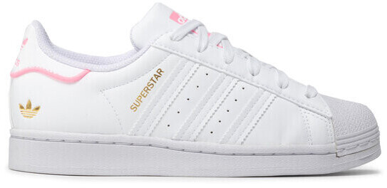 Adidas superstar white online and pink junior